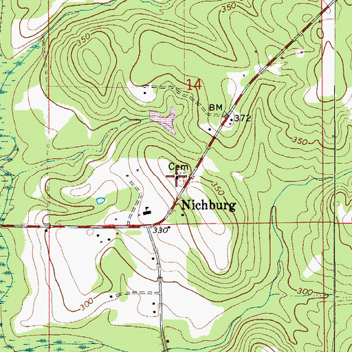 Topographic Map of Bethesda Baptist Church, AL