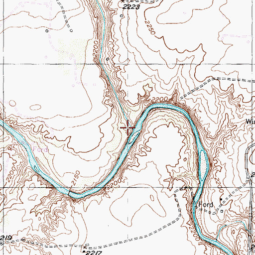 Topographic Map of Bluff Creek, TX