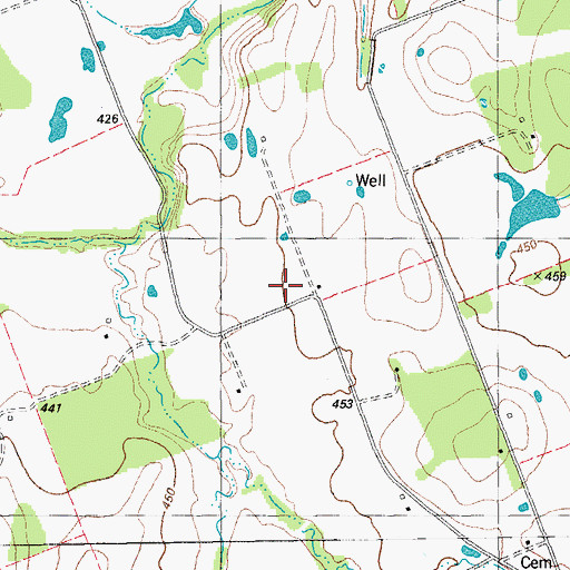 Topographic Map of Bluff Creek Church, TX
