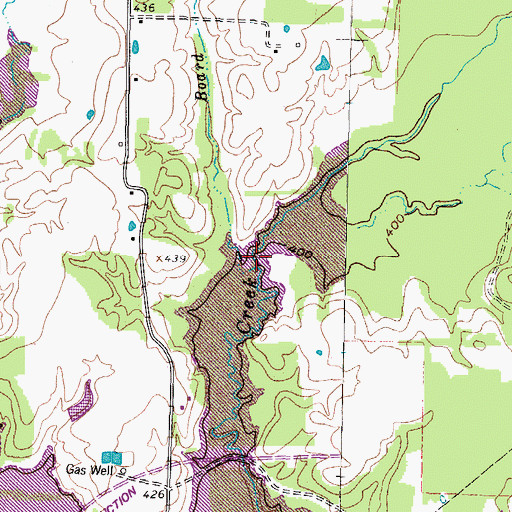 Topographic Map of Board Branch, TX