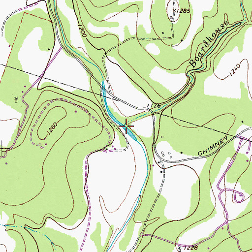 Topographic Map of Boardhouse Creek, TX