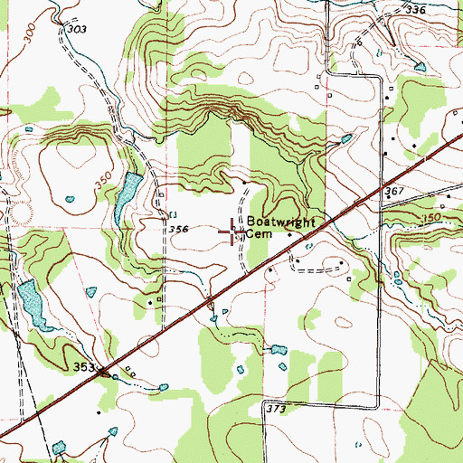Topographic Map of Boatright Cemetery, TX