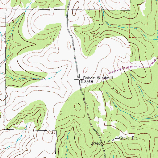 Topographic Map of Bobcat Windmill, TX