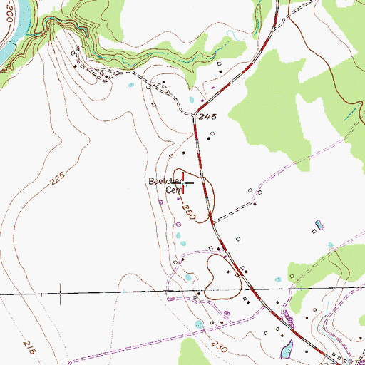 Topographic Map of Bttger Cemetery, TX