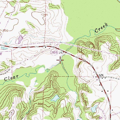 Topographic Map of Bog Creek, TX
