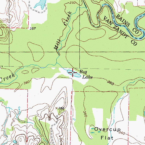 Topographic Map of Bog Lake, TX