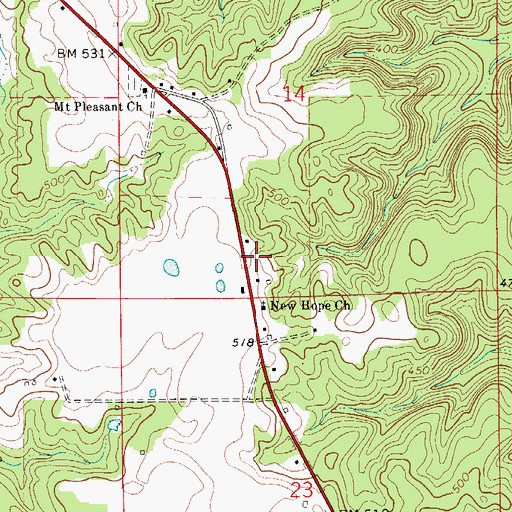Topographic Map of Brown School (historical), AL