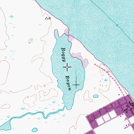 Topographic Map of Boggy Bayou, TX