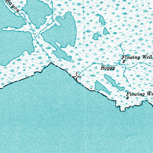 Topographic Map of Boggy Bayou, TX