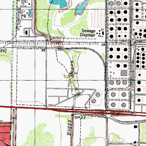 Topographic Map of Boggy Bayou, TX