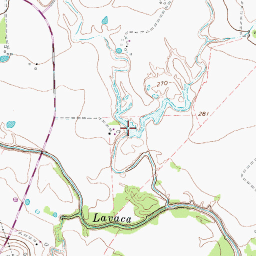 Topographic Map of Boggy Creek, TX