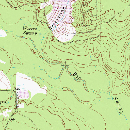 Topographic Map of Boggy Creek, TX