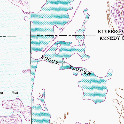 Topographic Map of Boggy Slough, TX