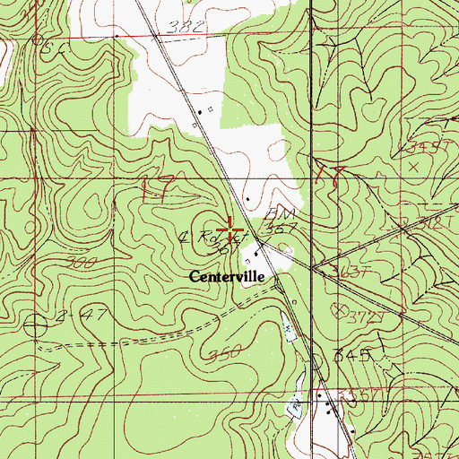 Topographic Map of Centerville, AL