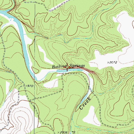 Topographic Map of Boiling Springs, TX