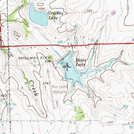Topographic Map of Boles Lake, TX