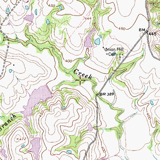 Topographic Map of Bolivar Branch, TX