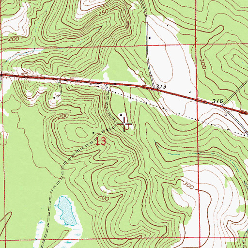 Topographic Map of Cohassett Church, AL