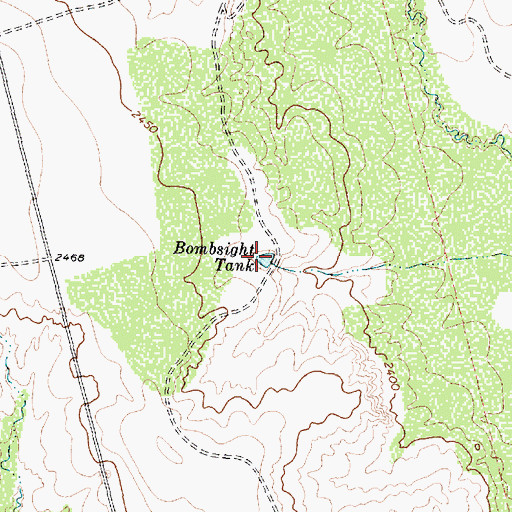 Topographic Map of Bombsight Tank, TX