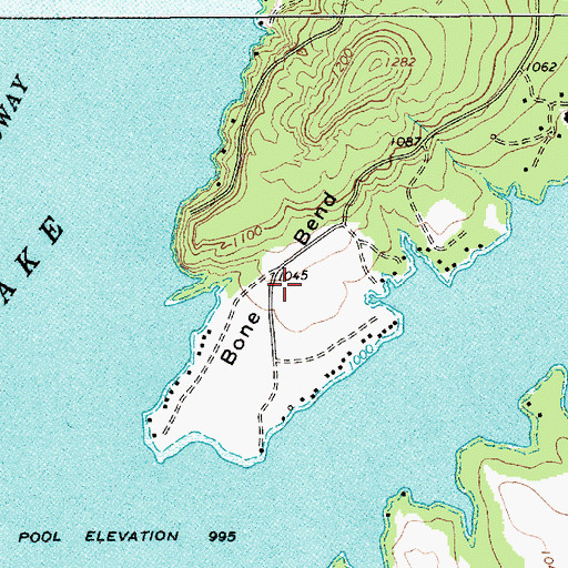 Topographic Map of Bone Bend, TX