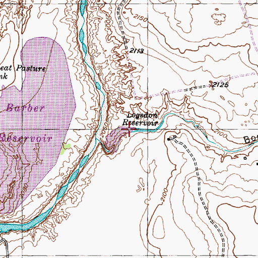 Topographic Map of Bone Hollow, TX