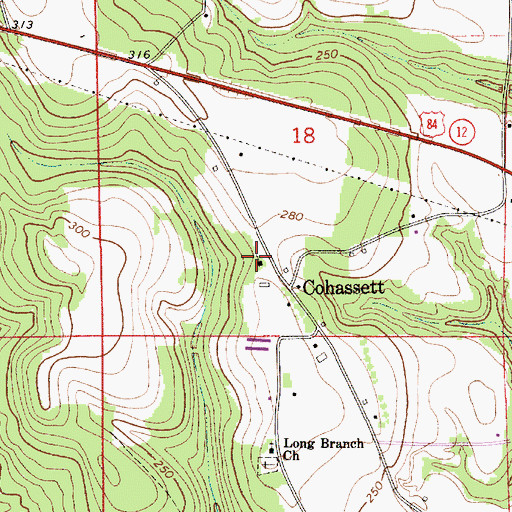 Topographic Map of Cohassett Church, AL