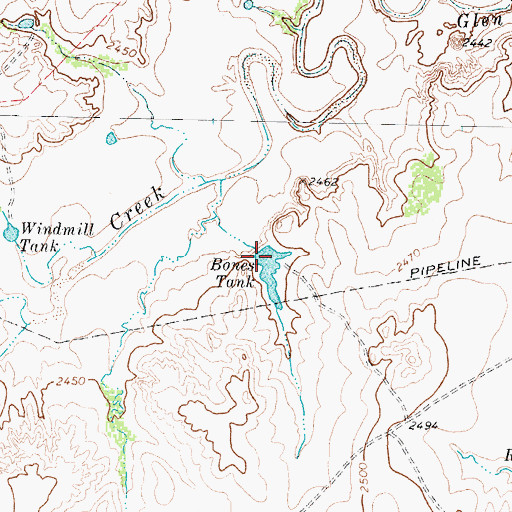 Topographic Map of Bones Tank, TX