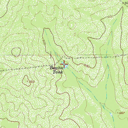 Topographic Map of Bonita Tank, TX
