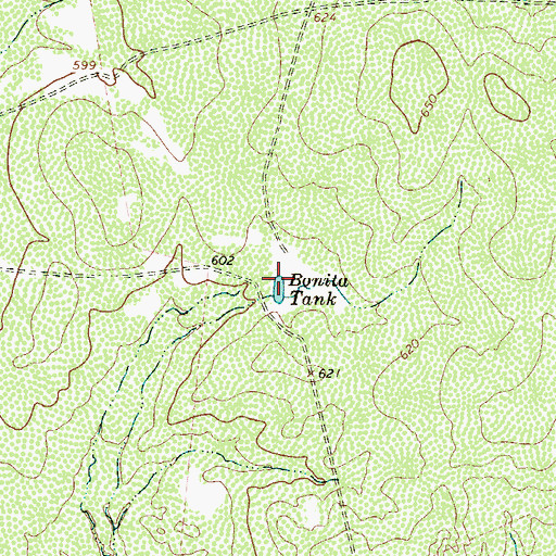 Topographic Map of Bonita Tank, TX