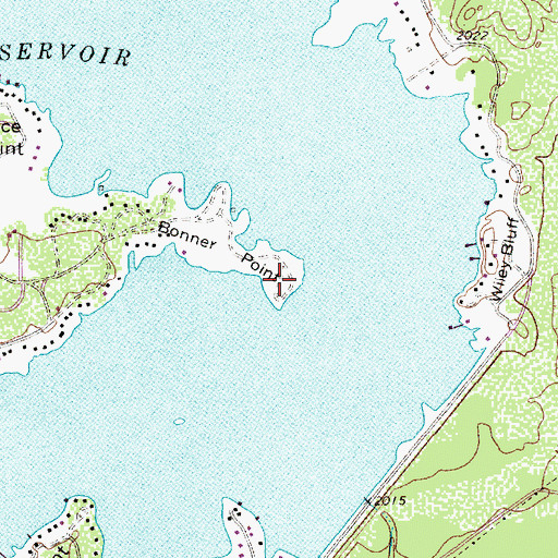 Topographic Map of Bonner Point, TX