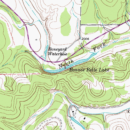 Topographic Map of Bonnie Belle Lake, TX