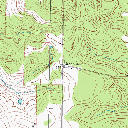 Topographic Map of Boon Cemetery, TX