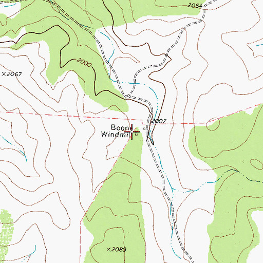 Topographic Map of Boone Windmill, TX