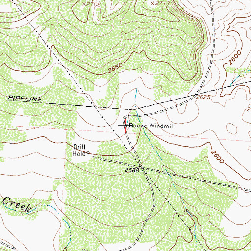 Topographic Map of Boone Windmill, TX
