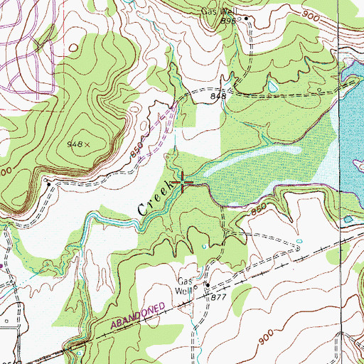 Topographic Map of Boons Creek, TX