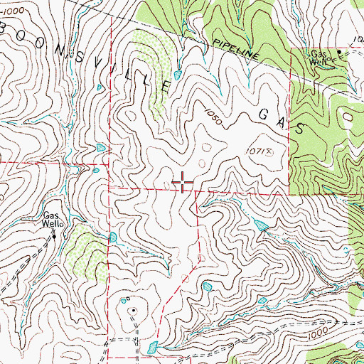 Topographic Map of Boonsville Gas Field, TX