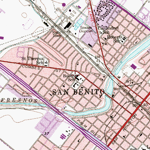Topographic Map of Booth School, TX