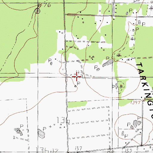 Topographic Map of Boothe Cemetery, TX