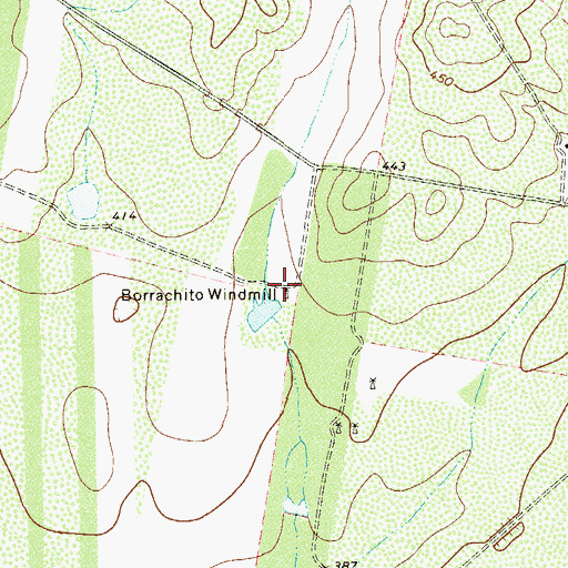 Topographic Map of Borrachito Windmill, TX