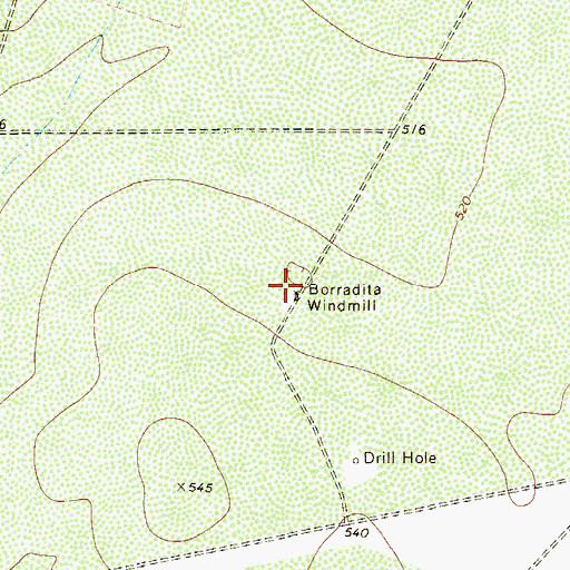 Topographic Map of Borradita Windmill, TX
