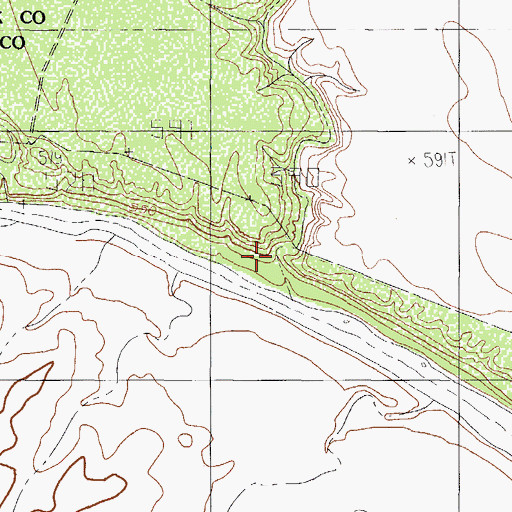 Topographic Map of Borrego Creek, TX