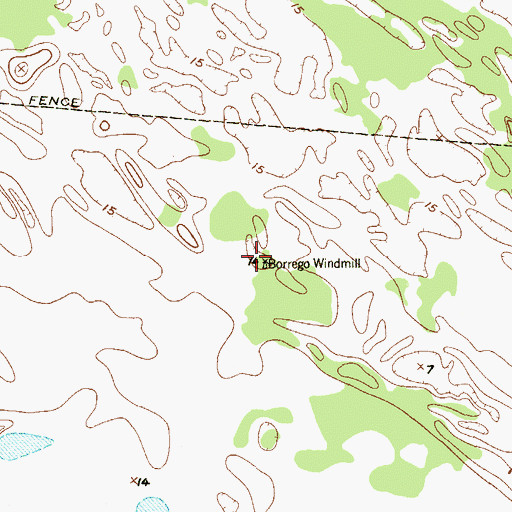 Topographic Map of Borrego Windmill, TX