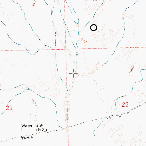 Topographic Map of Walnut Creek, AZ