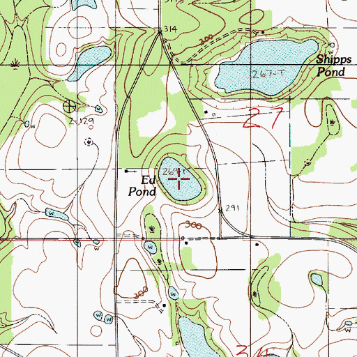 Topographic Map of Ed Pond, AL