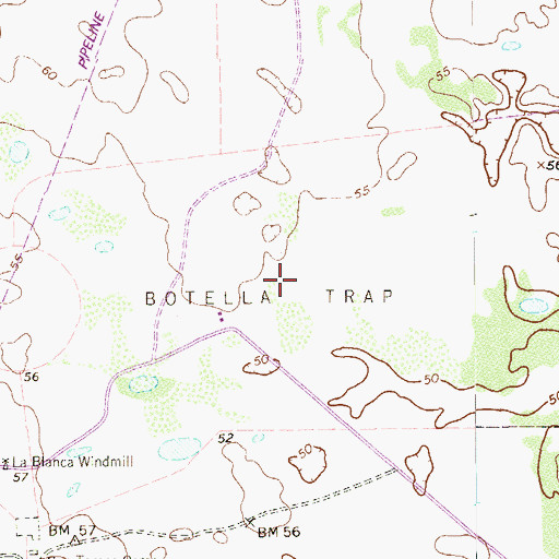 Topographic Map of Botella Trap, TX