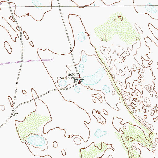 Topographic Map of Boton Artesian Well, TX