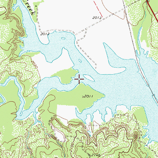 Topographic Map of Bouzier Creek, TX