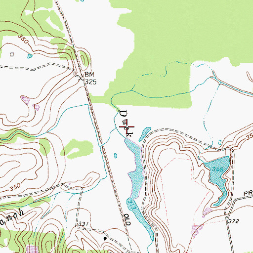 Topographic Map of Bowdoin Branch, TX