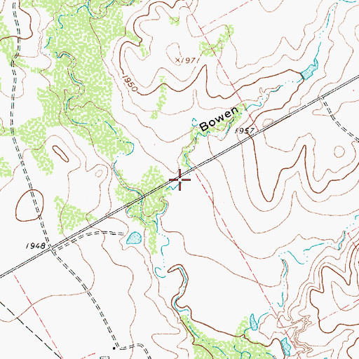 Topographic Map of Bowen Draw, TX