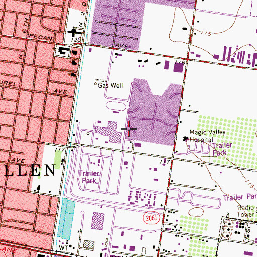 Topographic Map of Bowie School, TX
